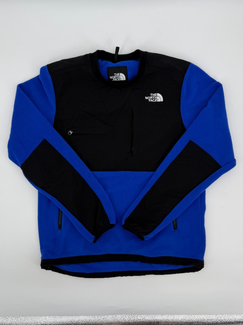 The North Face Denali Crewneck Fleece Pullover Sweatshirt Blue Black Men S